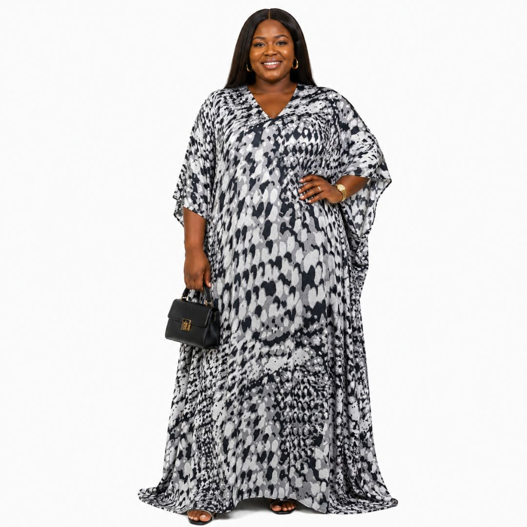 Premium Vintage Black, Grey & White Monochrome Animal Print Fashion Fabric